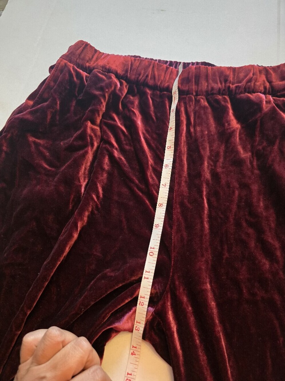 Faherty Stretch Silk Velvet Genevieve Pant Maroon Banner Size Med - Picture 6 of 15